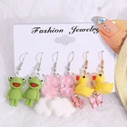 Модные серьги-подвески в виде лягушки, милые животные, утка, облака, медведь, серьги-подвески для женщин и девушек, красочные бабочки, Креативные украшения