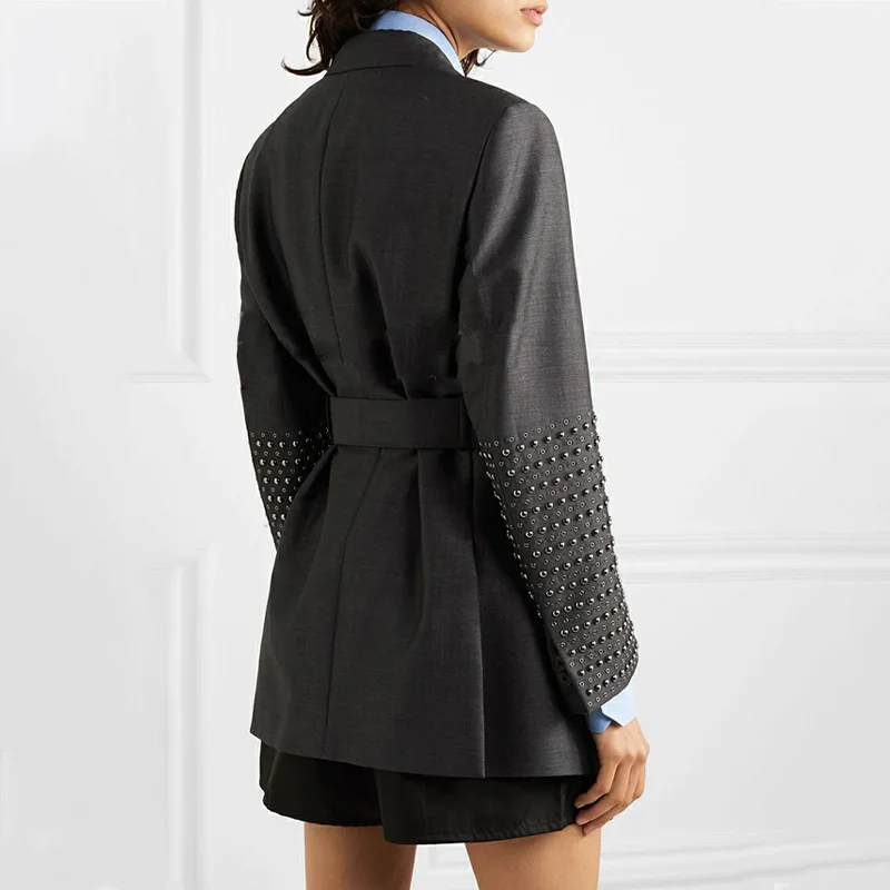 Высококачественная Новая мода 2019 Дизайнерская куртка Женский полосный пояс