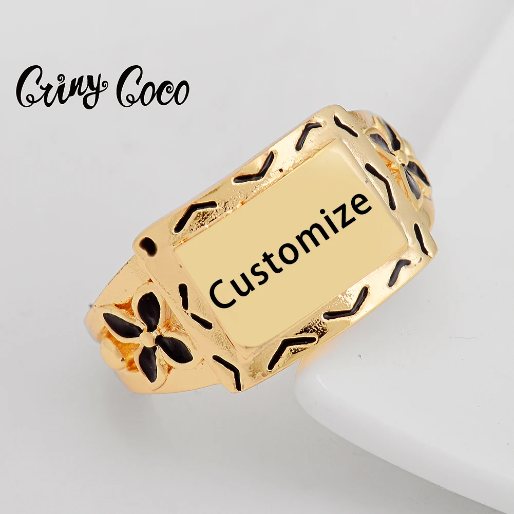 

Кольцо с именем Cring Coco для женщин и мужчин, кольцо с именной табличкой с гравировкой на заказ, ювелирные изделия из сплава, кольца, Новое пост...