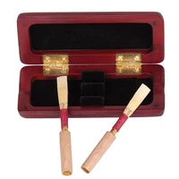2pcs clarinet reeds storage box solid maple wood oboe reeds box wooden protector reed holder instrument box accessories