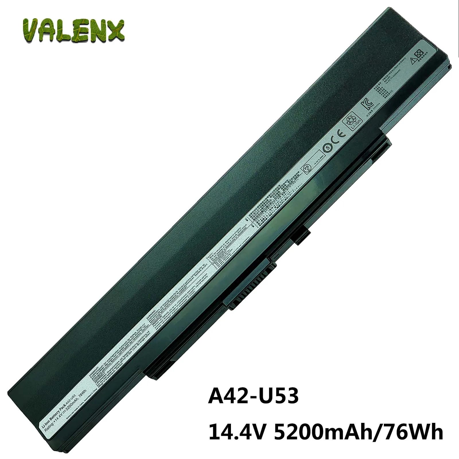 8cell 76WH/5200mAh laptop Battery for Asus A42-U53 A42-U43 U43F U33 U33J U42 U42F U42J U43 U43J U52 U52F U53 U53F U53J U53JC