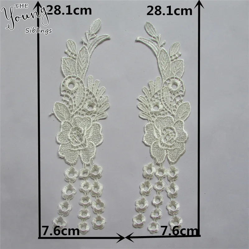 2PCS SALE Модный стиль вышивка DIY ABS жемчужное кружево вырез шитье кружевной воротник украшение невесты свадебное платье костюм наклейка - Цвет: 2PCS SALE