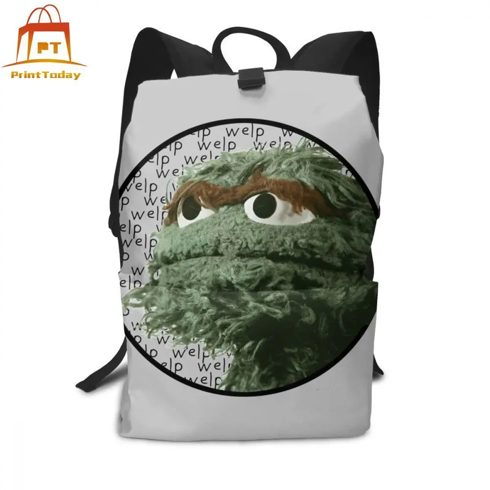 Героев шоу Улица Сезам с принтом Элмо рюкзак Оскар Welp типографии рюкзаки