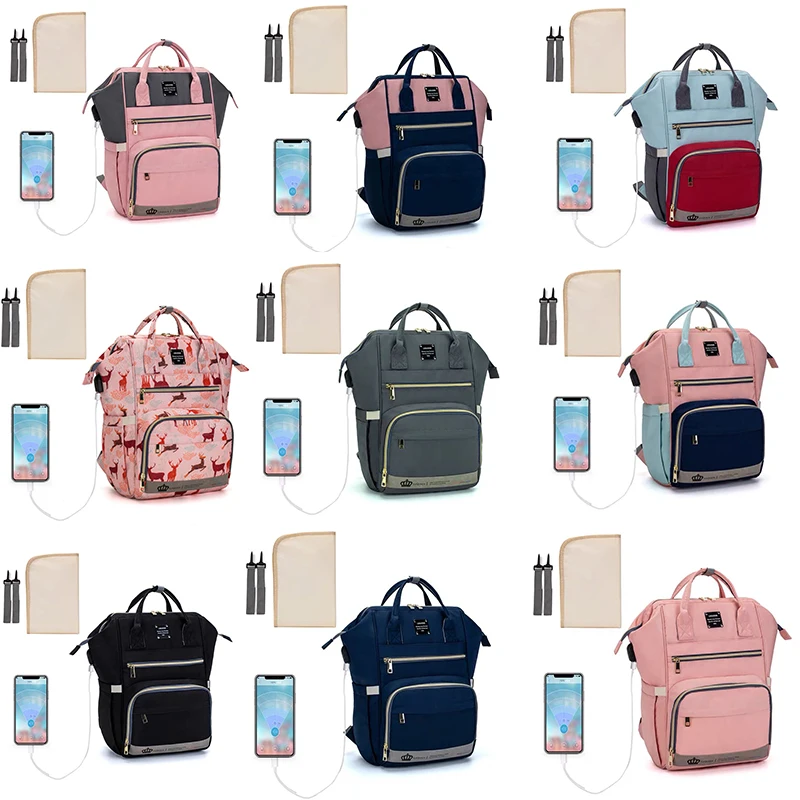 

LEQUEEN Nappy Backpack Bag Mummy Large Capacity Bag Mom Baby Multi-function Waterproof Outdoor Travel Diaper Bags For Baby Care