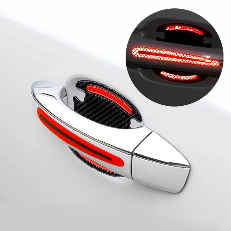 Автомобильная ручка светоотражающие наклейки двери Предупреждение прокладки