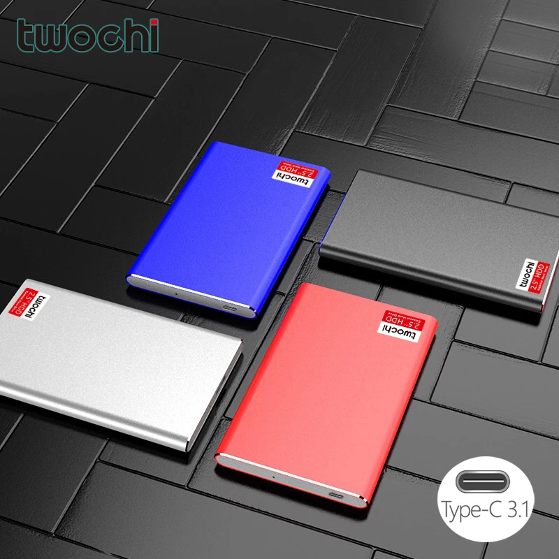 TWOCHI'''1TB Super external Hard Drive Disk USB3.1 HDDStorage for PC, Mac,Tablet, Xbox, PS4,TV box 4 Color
