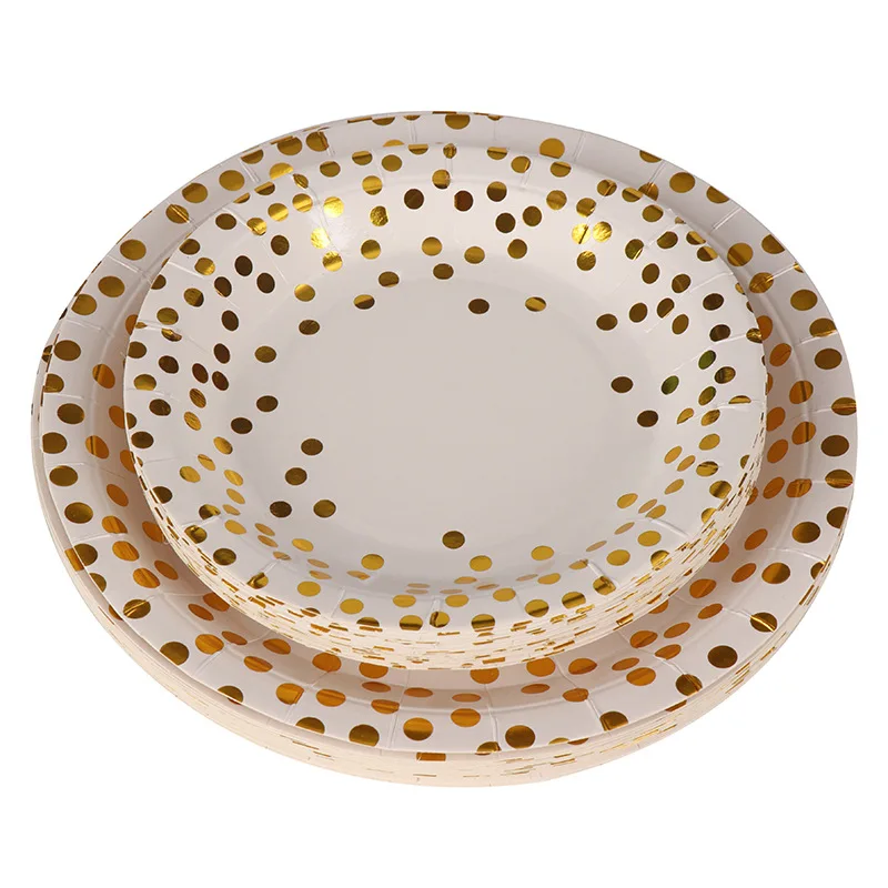

Polka Dot Print Disposable Tableware Paper Saucer Cup Birthday Party Decoration Child Adult Wedding Party
