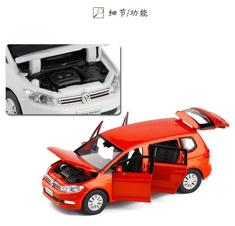 Модель автомобиля Volkswagen Touran L van MPV в масштабе 1:32 6 дверная металлическая модель со