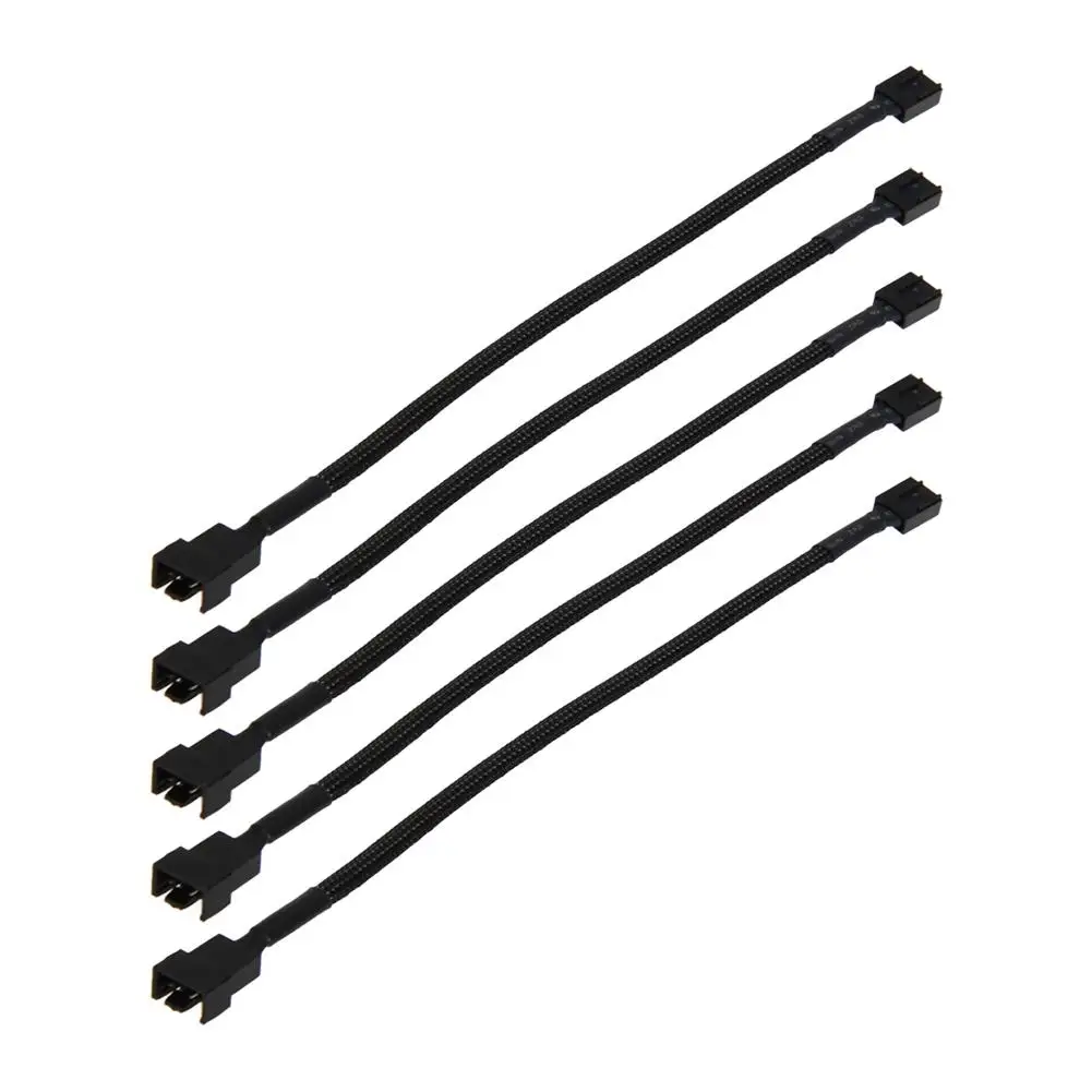 

5 Pack Braided Sleeving 25CM TX4 4pin Connectors CPU PWM Fan Power Extension Cable,4 pin Molex Plug Backword 2 pin 3pin Case fan