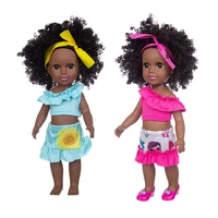 35cm mini small african reborn black doll handmade vinyl baby curls lifelike newborn baby toy kids for girls christmas pop gift