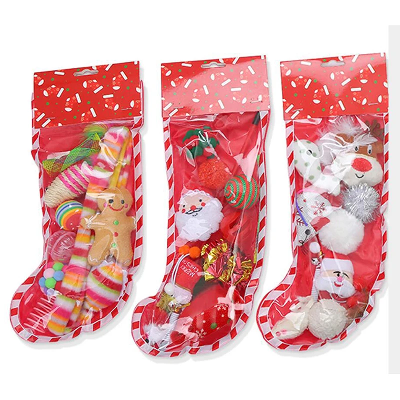 Christmas Cat Cute Funny Toy Sets Pet Christmas Gift Pet Hot Sale Simple Toys 2022 Stocking Package Toy