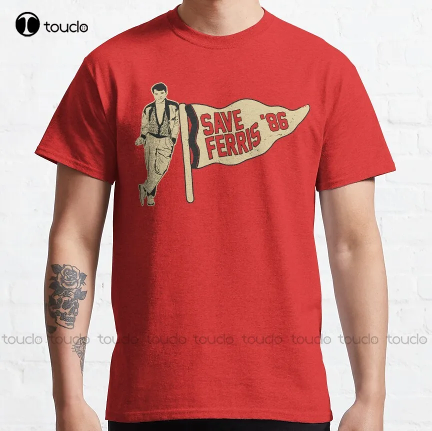

Классическая футболка Save Ferris Bueller 1986, белые футболки на заказ, aldult, подростковая, унисекс, цифровая печать, женская, Всесезонная, хлопок