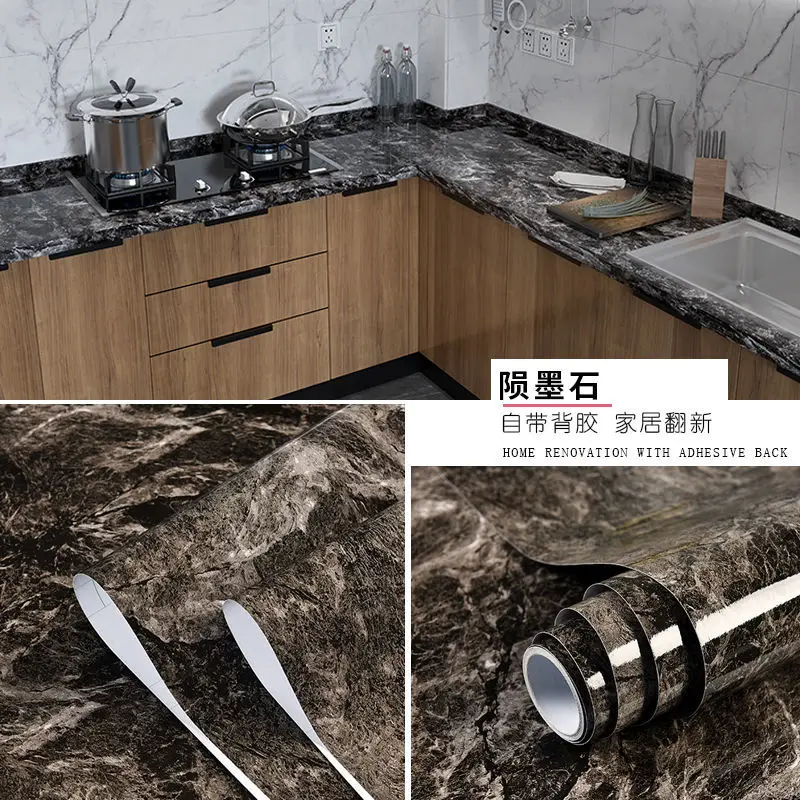 

Pure Color PVC Self-adhesive Home Decorative Marble Wallpaper for Various Furnitures Contact Paper Kitchen Stickers home decor