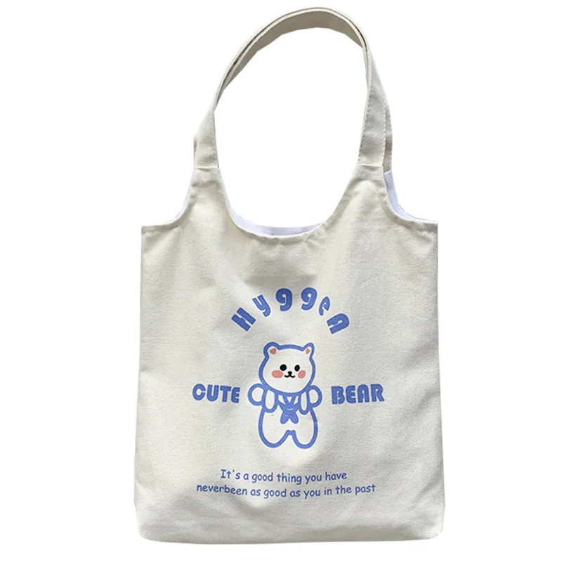 

Canvas Shopper Bag for Women 2021 Large Shoulder Tote Bags Cotton Cloth Eco Shopping Female Handbag Fashion Shoppers with Print