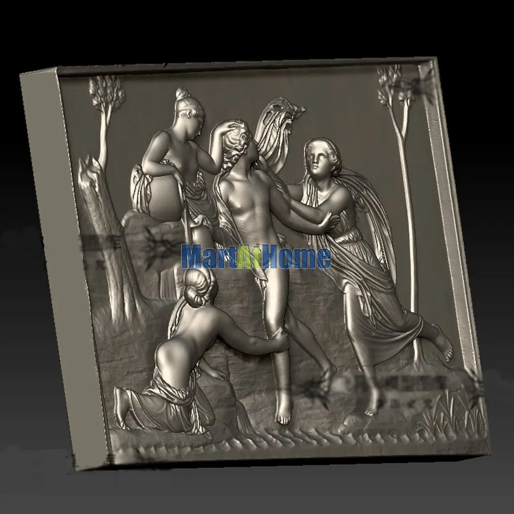 

3D Model STL File Round Carving Drawing Ancient greek sculpture for CNC Router Engraving & 3D Printing Relief