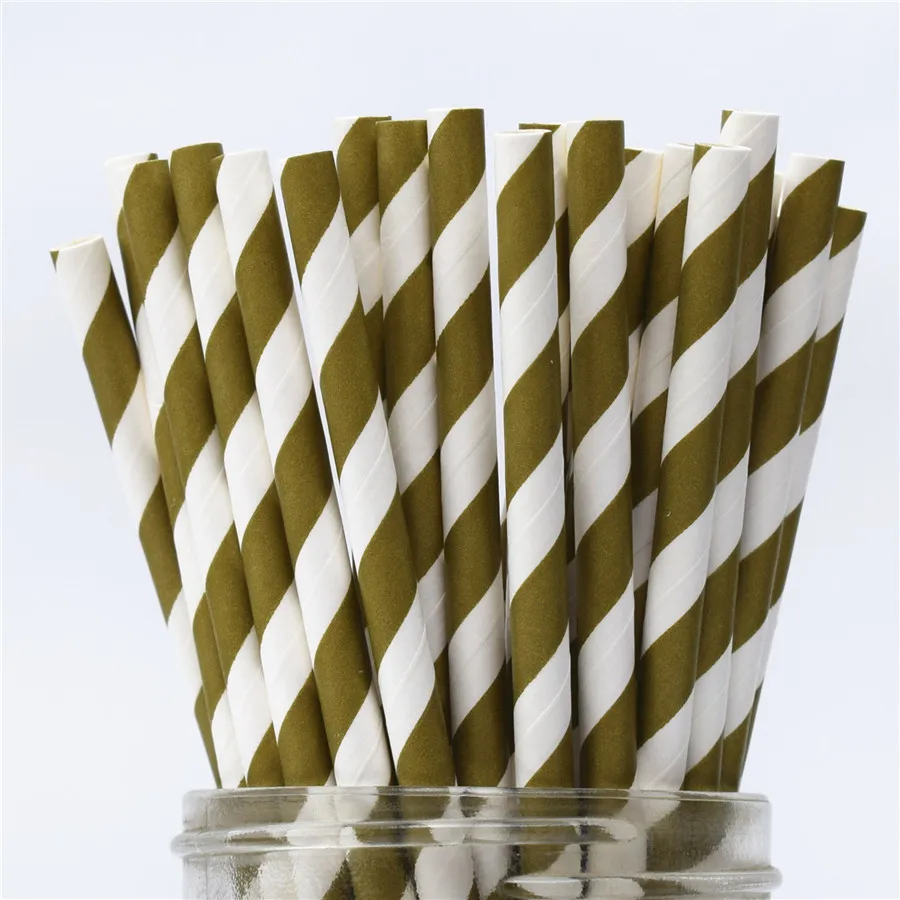 gold stripes 100 шт розовые золотые бумажные соломинки вечерние соломинки золотые серебряные бумажные соломинки смешанные полосатые звезды шаблоны шевронов - Цвет: gold stripes