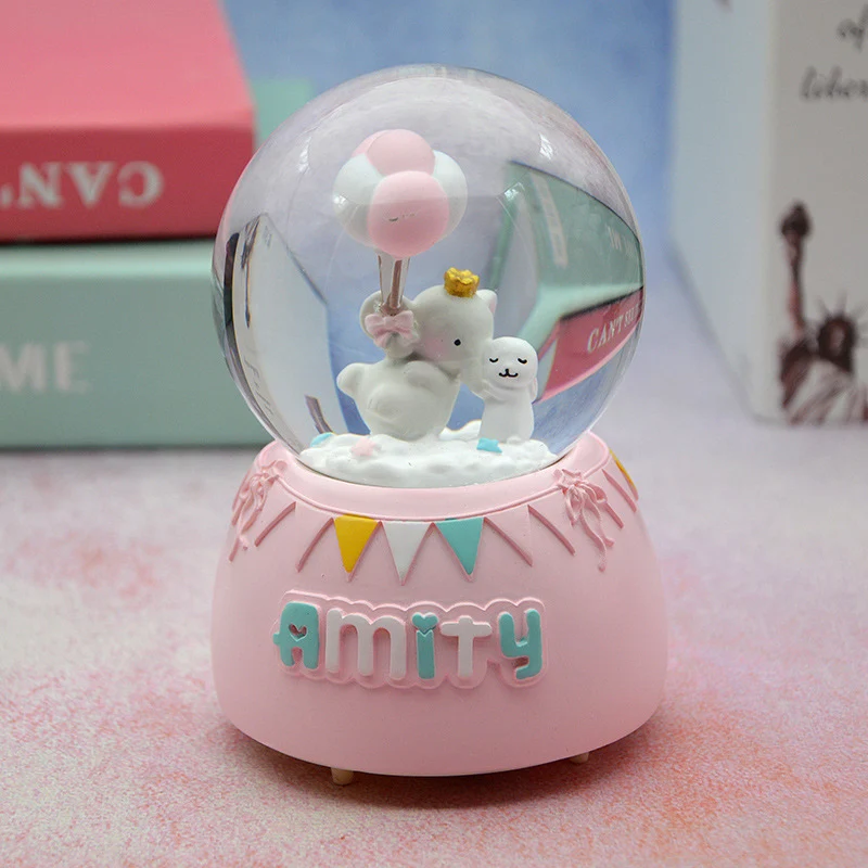 Strongwell Amusement Park Balloon Elephant Snow Globe Crystal Ball Christmas Music Box Christmas Decoration Home Birthday Gift