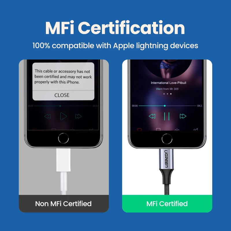 Ugreen MFi адаптер для наушников Lightning на 3 5 мм iPhone 12 11 Pro 8 7 Aux кабель адаптера