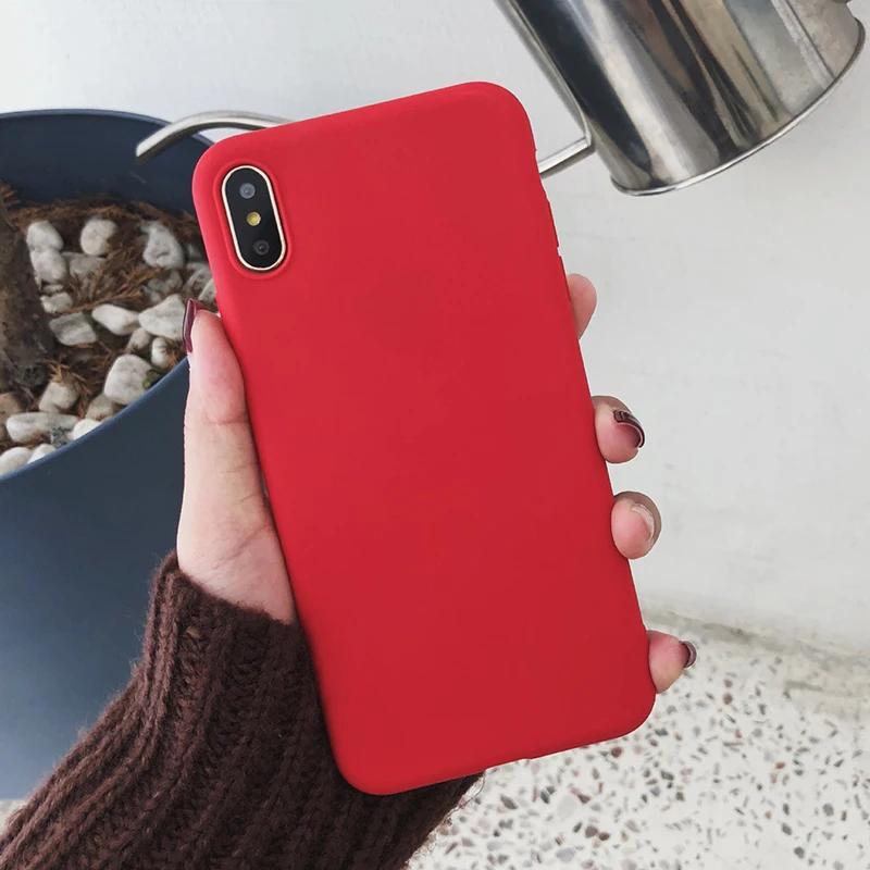 Роскошные леденцового цельного цвета Цвет Тонкий чехол для samsung Galaxy J4 J6 плюс J8 J3 J5 J7 J2 J5 J7 Grand Prime мягкий чехол для телефона - Цвет: Red TPU