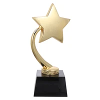 1pc fashion star design party trophy golden trophy award trophy prizes decor gift with black base for competition