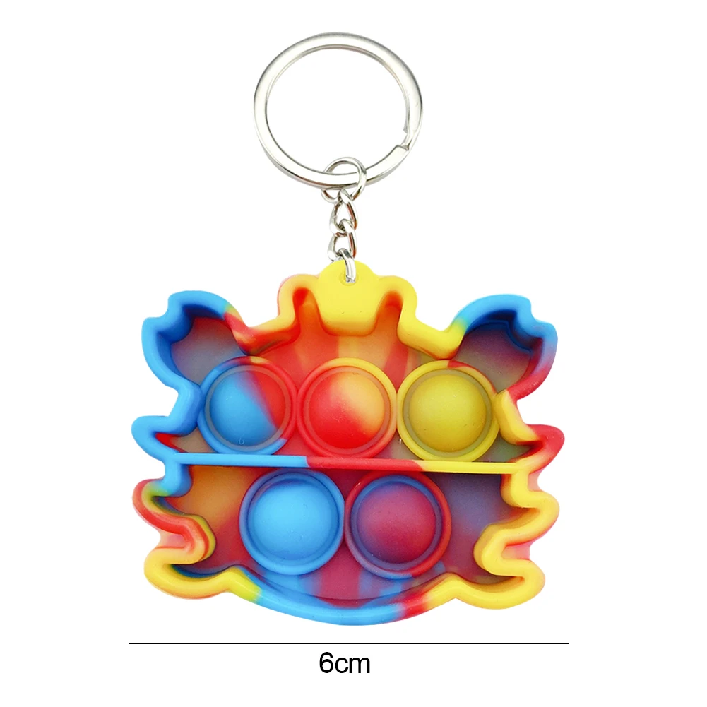 

Fidget Toys Pack Key Chain Ring Antistress Toy Squishy Popping Game Sensory Toy Simple Dimple Silicone Fun Decorate Toy