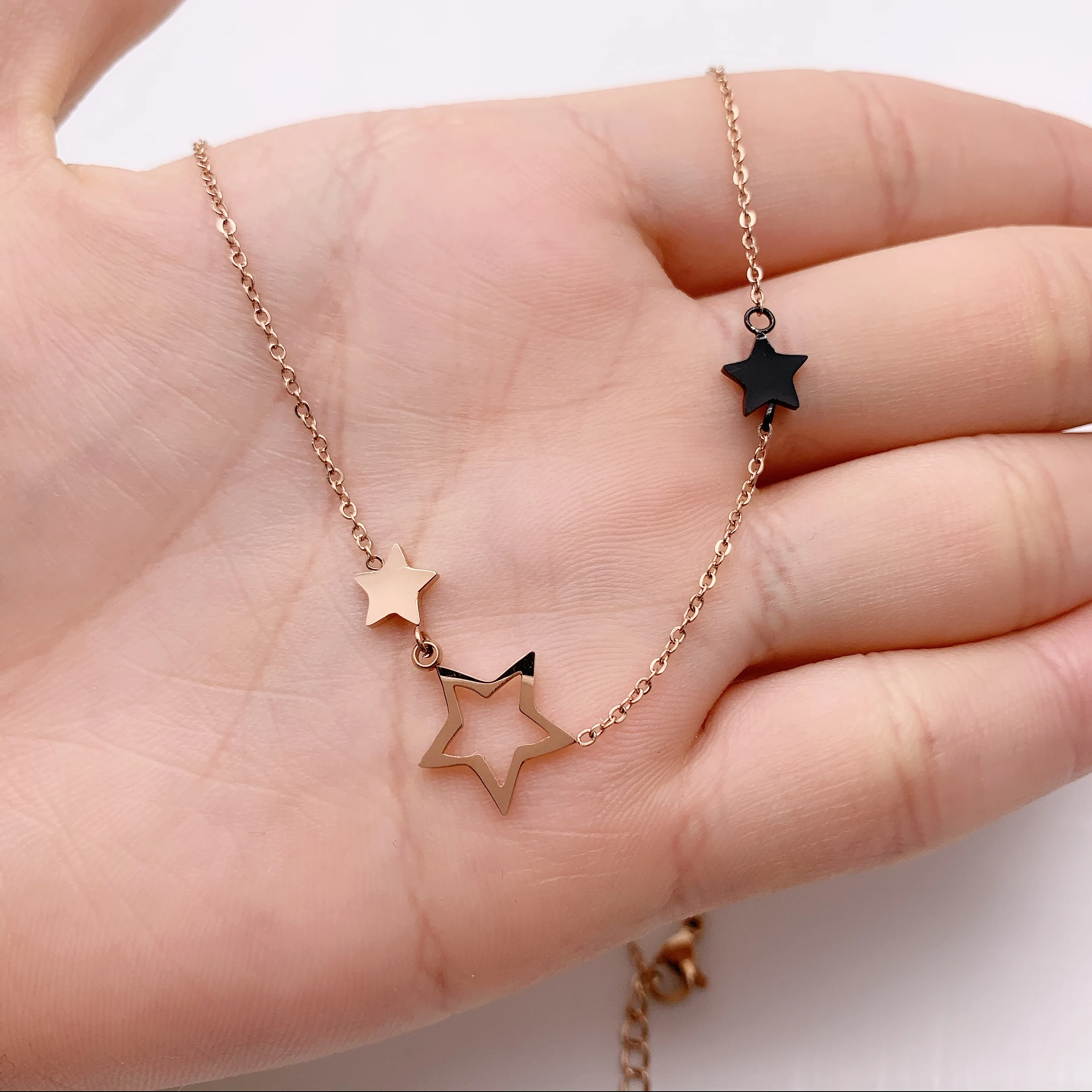 Классическое Очаровательное мини милое ожерелье из титановой стали с золотой