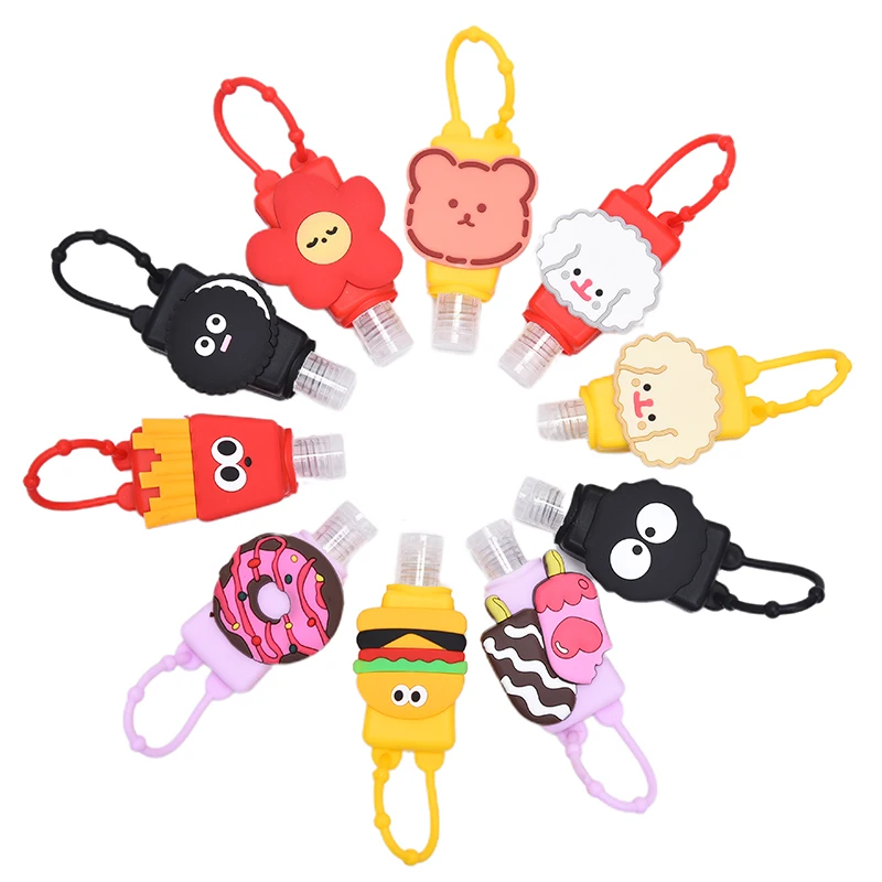 

Cute Cartoon Food Silicone Hand Sanitizer Pocketable Holder With Empty Bottle
