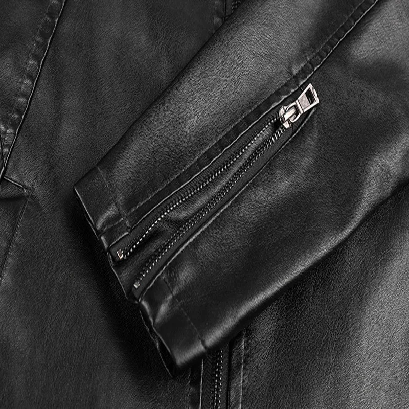 

New Spring Motorcycle Leather Jackets Men Faux Leather Coat Autumn Slim Fit Thin Leather Jacket Male Clothing Black/Wine Red