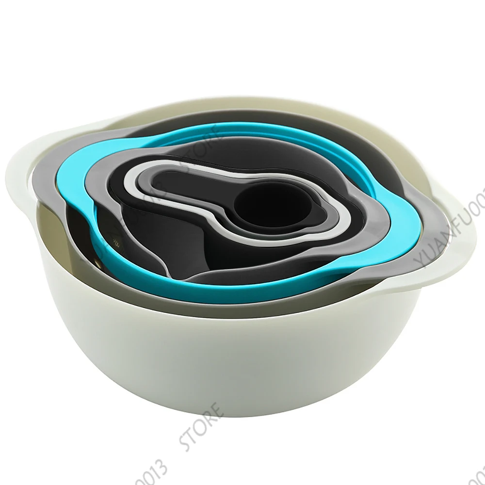 Набор мисок для смешивания 8 шт. радужная Штабелируемая комбинированная мерная