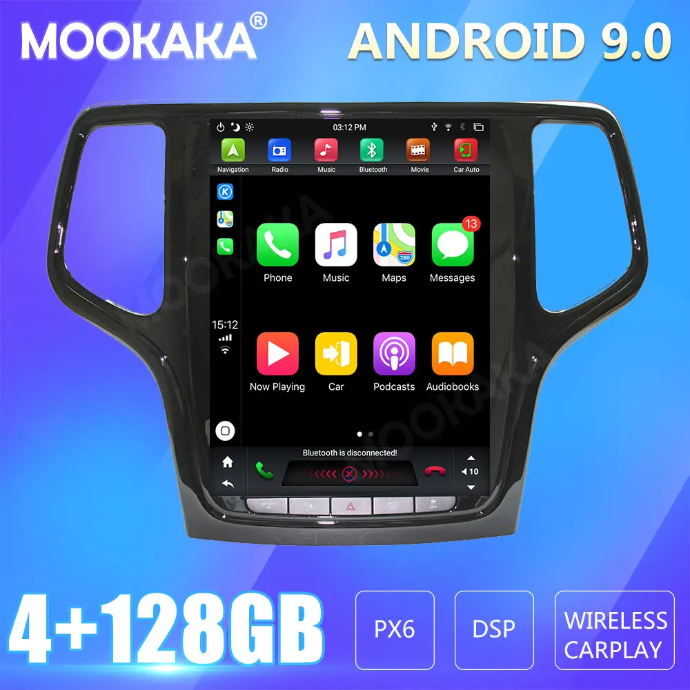 

For JEEP Grand Cherokee 2010-2019 Tesla Screen Android Px6 Car Multimedia Stereo Player Carplay GPS Navigation Head Unit DVD