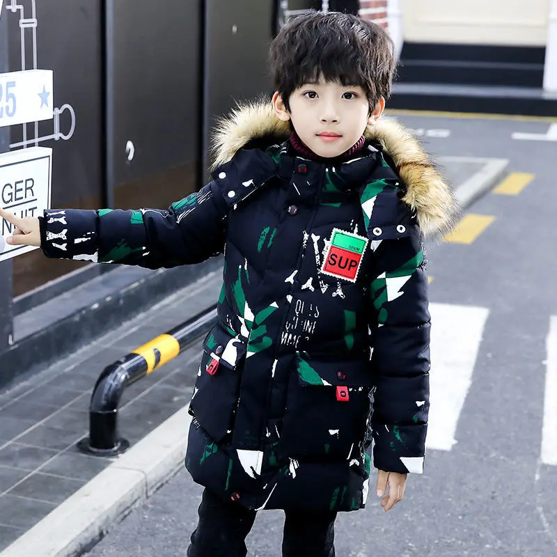 Зимнее пальто для подростков модные толстые теплые пуховики детская парка
