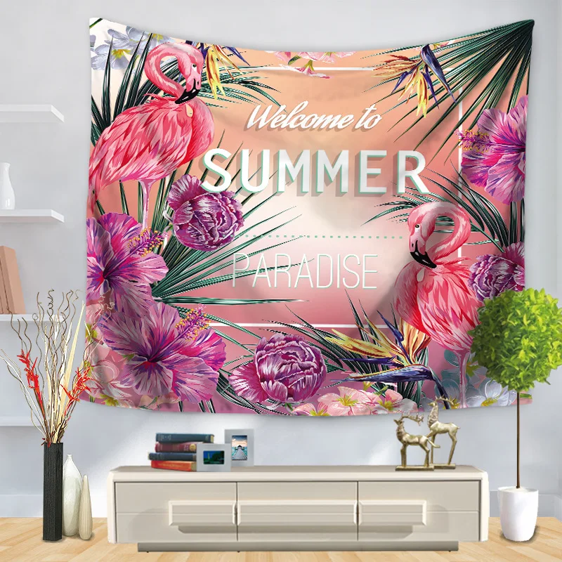 Гобелен в виде фламинго Настенный Коврик для купания стиле хиппи домашний декор