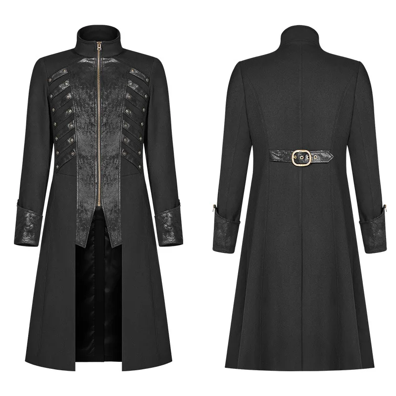 Мужская куртка в стиле стимпанк из искусственной кожи для вечеринки выступления