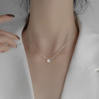 new 925 sterling silver shiny choker snake chain exquisite full zircon disc pendant necklace gift for women fine jewelry nk081