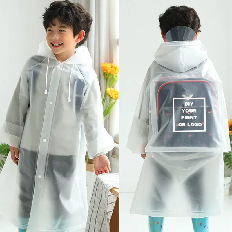 Yuding Children's Raincoat with Schoolbag Boys Girls Kindergarten Logo Printing Baby Poncho Hike Outdoor Kids Backpack | Дом и сад