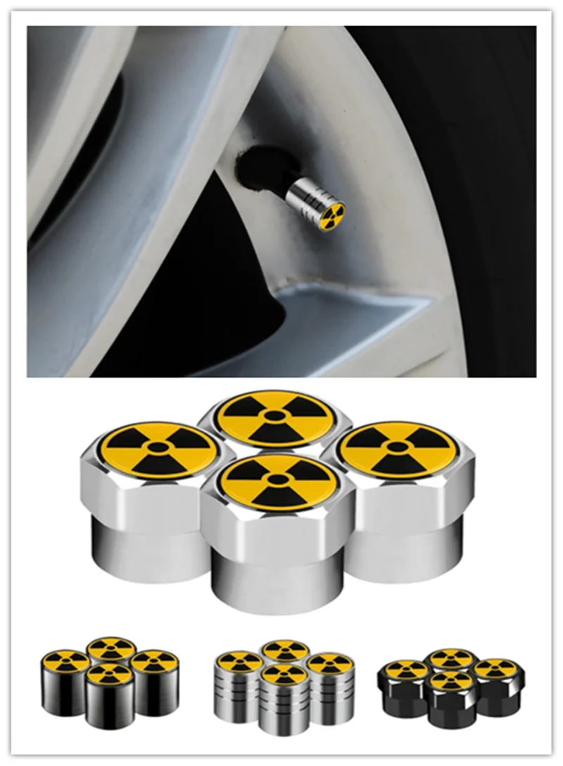 

Automobile Tire Valve fitting nuclear radiation sign is suitable for automobile tire valve cover tire handle valve cover