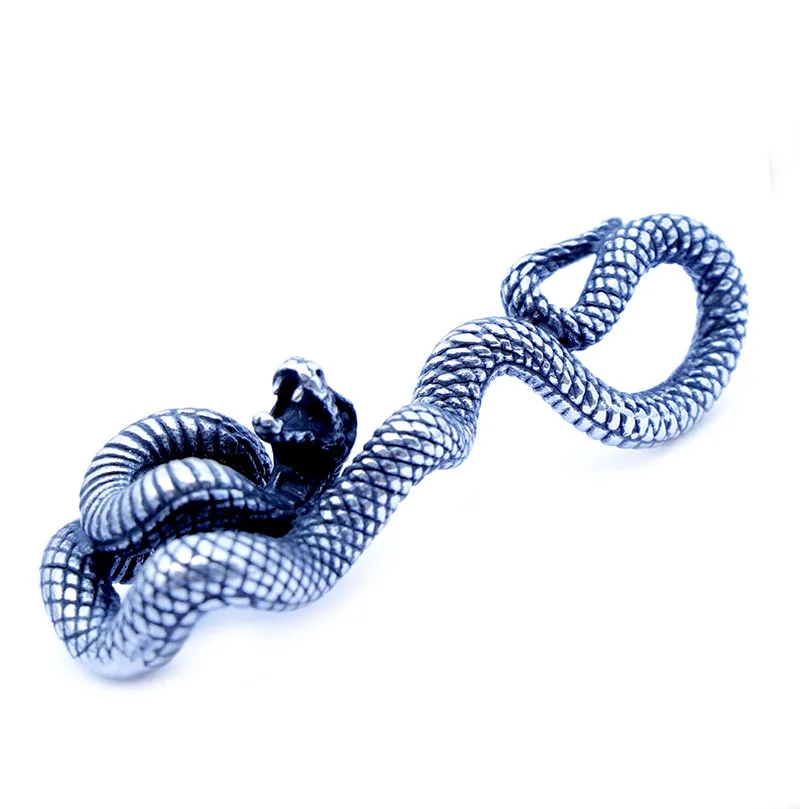 

charming Sterling Silver Men's Domineering snake Serpentine luck Pendant