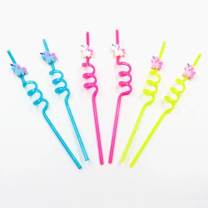5 шт./компл. милые &quotфламинго&quot Единорог Альпака трубочки для питья на вечеринке