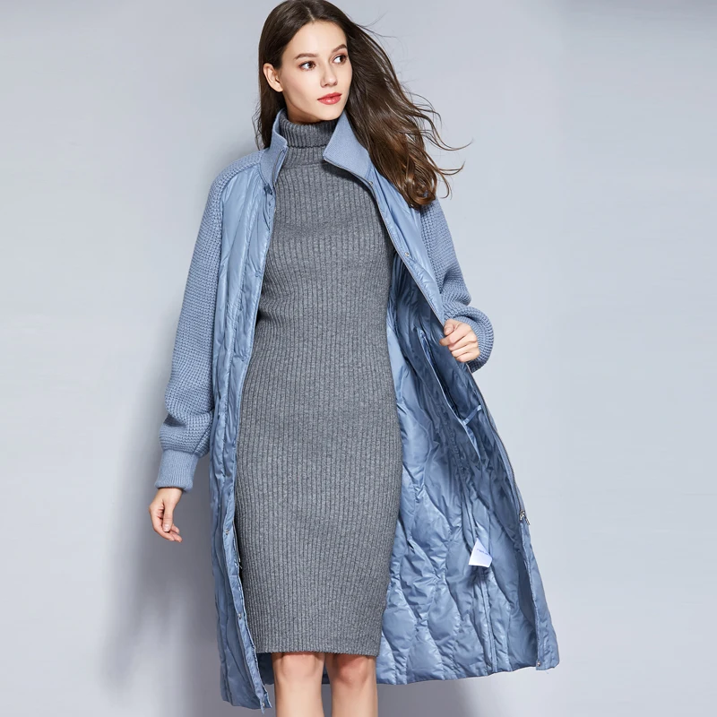 2019 Новая зимняя Женская куртка новая модная уличная длинная пуховая парка 90%