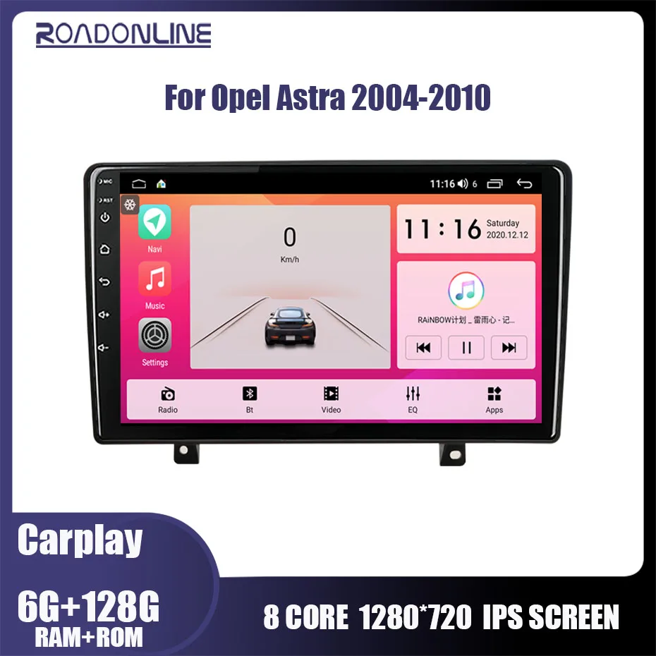 

Car Multimedia Player For Opel Astra 2004-2010 Android 10 AI Voice Control 8 Core 6G+128G Gps WiFi 4G Radio