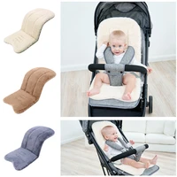 winter baby stroller pad faux rabbit fur seat cushion infant seat mat thick liner seat mattress child high chair pushchair pad