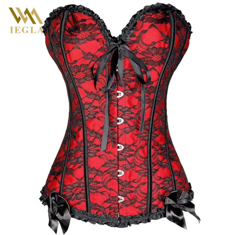 Gorset сексуальные женские корсеты корсет для талии парчовые бюстье с вышивкой кружевной топ готический