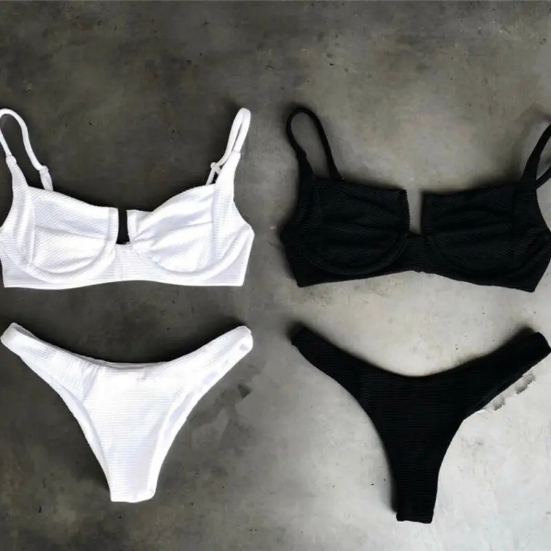 

Женский комплект бикини пуш-ап Мягкий бандажный купальник пляжный купальный костюм