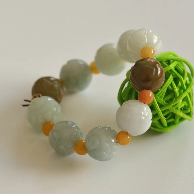 Сертифицированный натуральный браслет с уровнем А нефритовый Lotus PIXIU одной