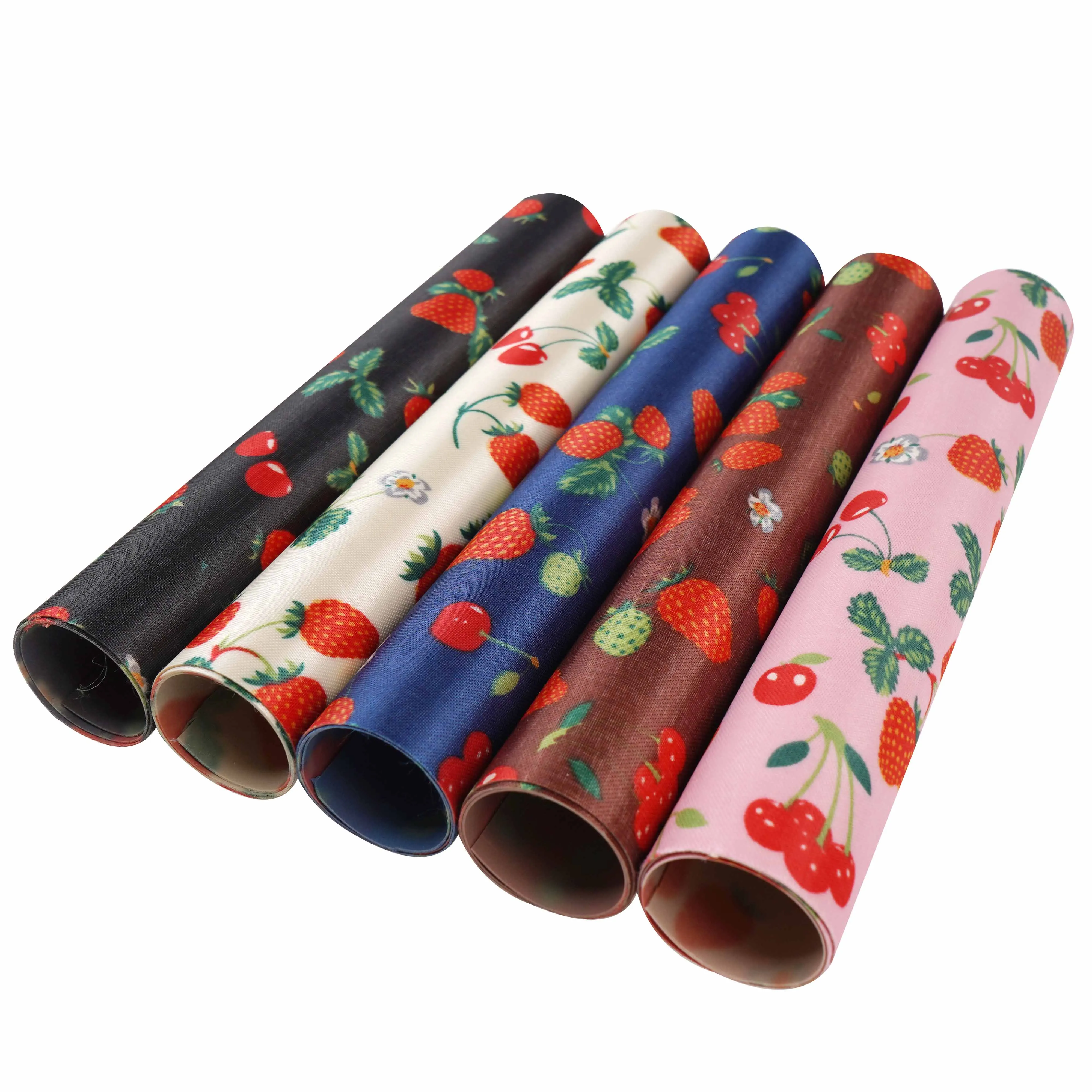 Lbira accessories A4 size 21cm*30cm Strawberry floral Printed faux artificial Synthetic leather fabric For bow diy decoration cr | Дом и сад