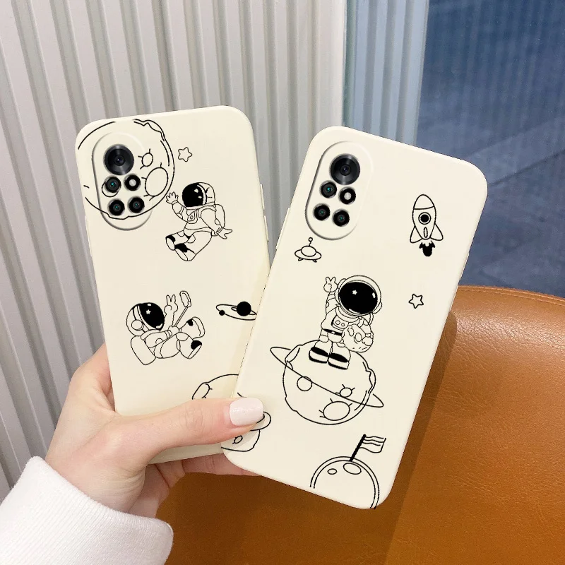 

Cute Cartoon Astronaut Pattern Silicone Phone Case For Huawei Nova8 8Pro 8SE Nova 7 7Pro 7SE 6 6se 5 5Pro 5Z 5I 5Ipro 4 4E