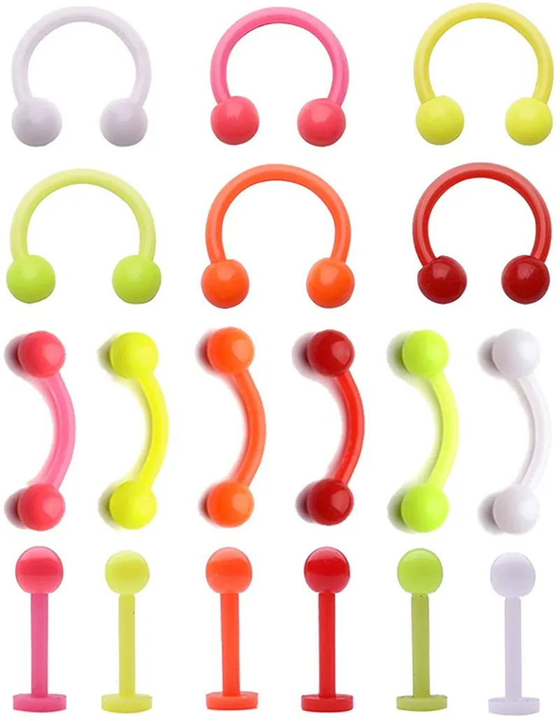 12 шт. в упаковке Пластик Нос Кольца для пирсинга перегородки носа обруч