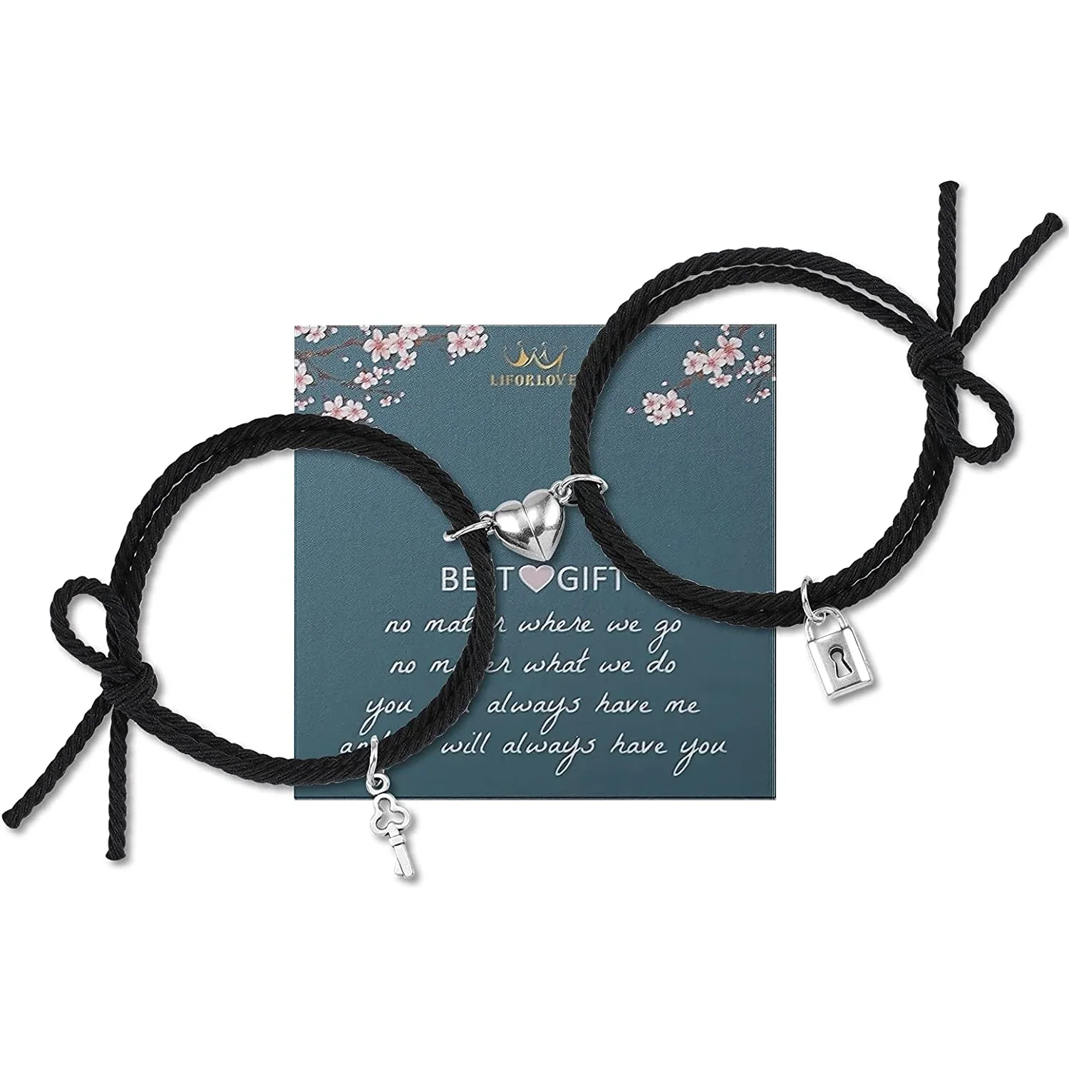 Браслеты магнитные для влюбленных ювелирные украшения с сердечками и звеньями 2