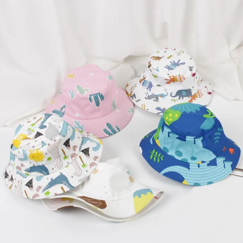 Панама с мультяшным принтом кактуса для маленьких мальчиков и девочек