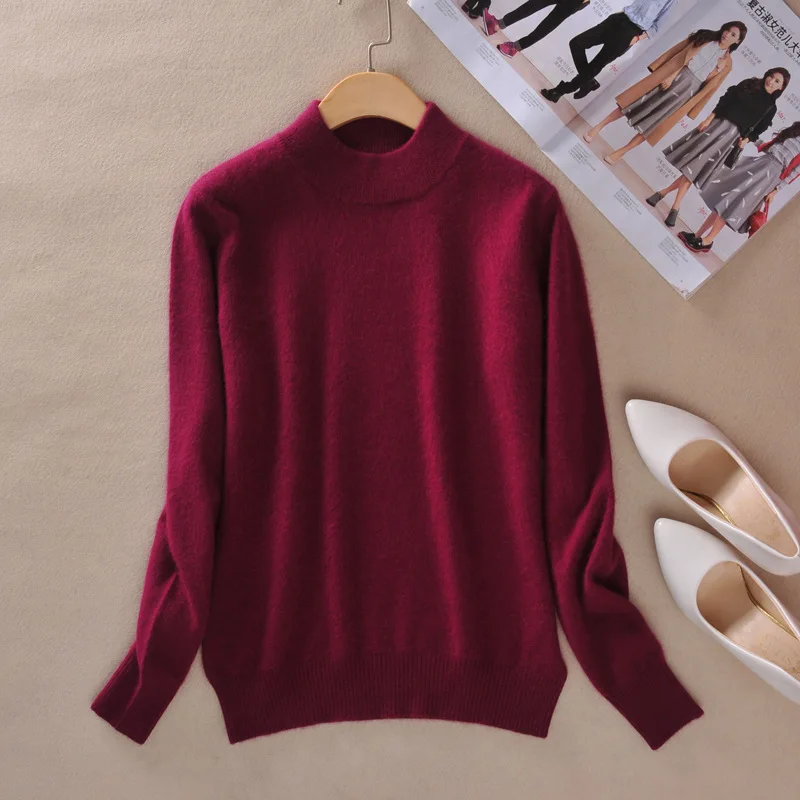 

New Autumn and Winter Women's Casual Half-Collar Cashmere Sweater